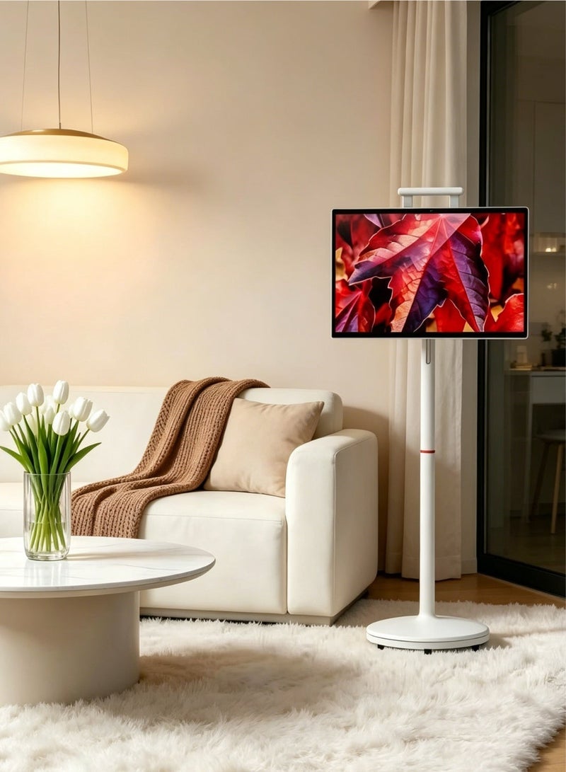 besrey  27 Inch Movable Rolling Smart Portable TV, Qualcomm CPU, 10000mAh Built‑in Battery, 8GB+128GB Storage, Android OS Touchscreen Monitor on Wheels, with 5MP Webcam & Air Remote Mouse - Image 5