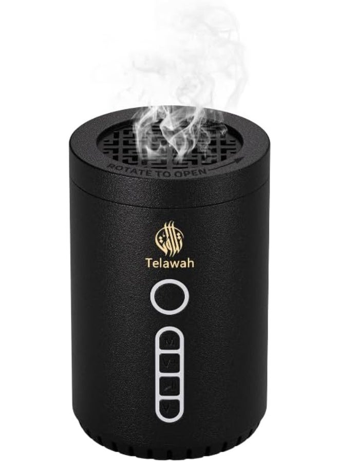 Telawah Full Quran Speaker & Electric Bakhoor Incense Oud Burner, Muslim Smart Device with Complete Recitation, Remote & App Control, Rechargeable and Safe Auto-Off - Image 4