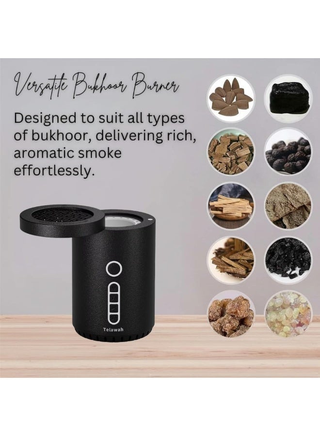 Telawah Full Quran Speaker & Electric Bakhoor Incense Oud Burner, Muslim Smart Device with Complete Recitation, Remote & App Control, Rechargeable and Safe Auto-Off - Image 2