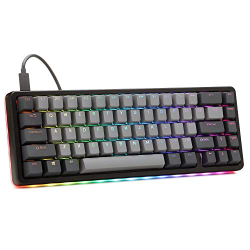 DROP ALT High-Profile Mechanical Keyboard — 65% (67 Key) Gaming Keyboard, Hot-Swap Switches, Programmable Macros, RGB LED Backlighting, USB-C, Doubleshot PBT, Aluminum Frame (Cherry MX Blue, Black) - Image 1