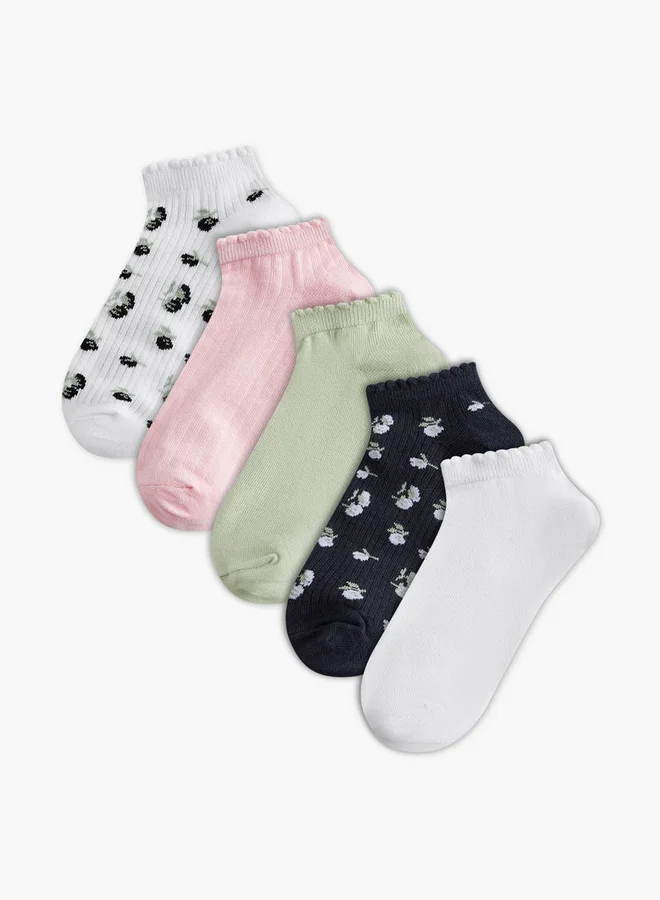 فلورا بيلا من شو إكسبرس جوارب كاحل متنوعة بحافة مكشكشة - مجموعة من  قطع