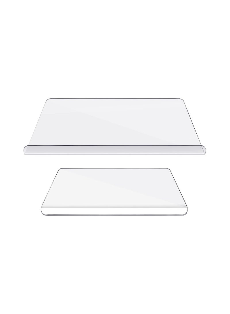 Eworld Set of 2 Non-Slip Clear Acrylic Cutting Boards with Lip for Kitchen Countertop, Food Trucks and Street Vendors, Versatile Chopping Boards Perfect for camping, picnics, barbecues, cutting paper and Car - Image 3
