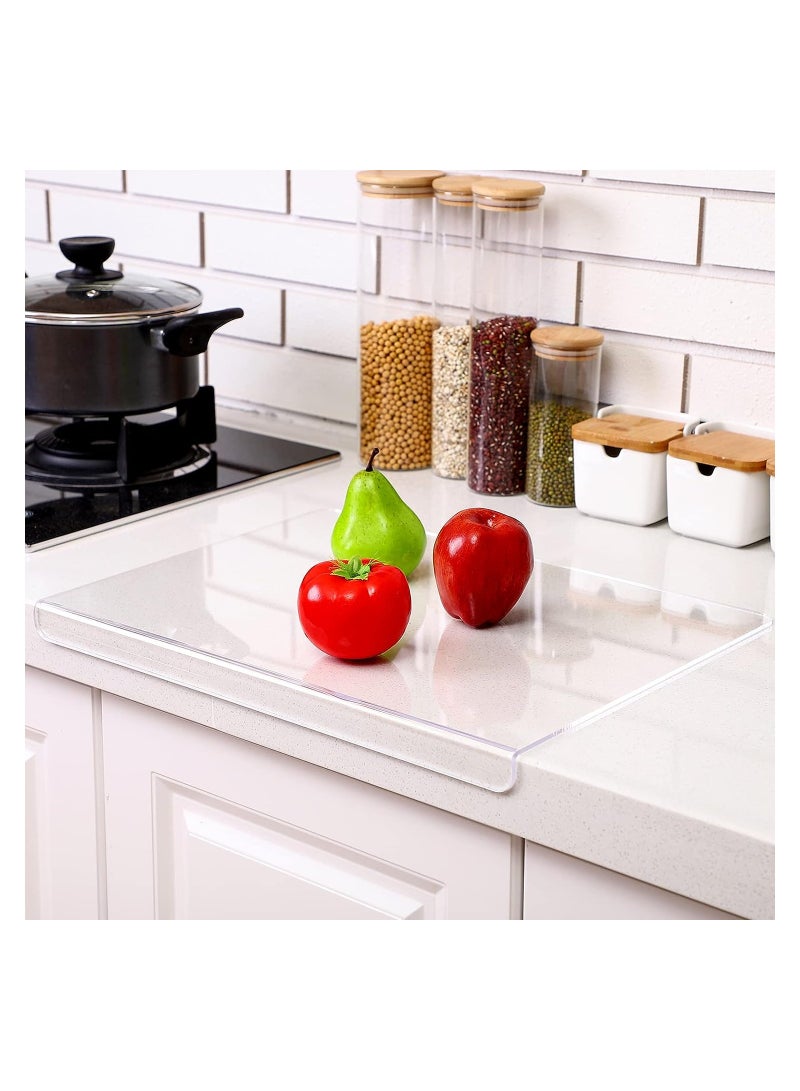 Eworld Set of 2 Non-Slip Clear Acrylic Cutting Boards with Lip for Kitchen Countertop, Food Trucks and Street Vendors, Versatile Chopping Boards Perfect for camping, picnics, barbecues, cutting paper and Car - Image 5