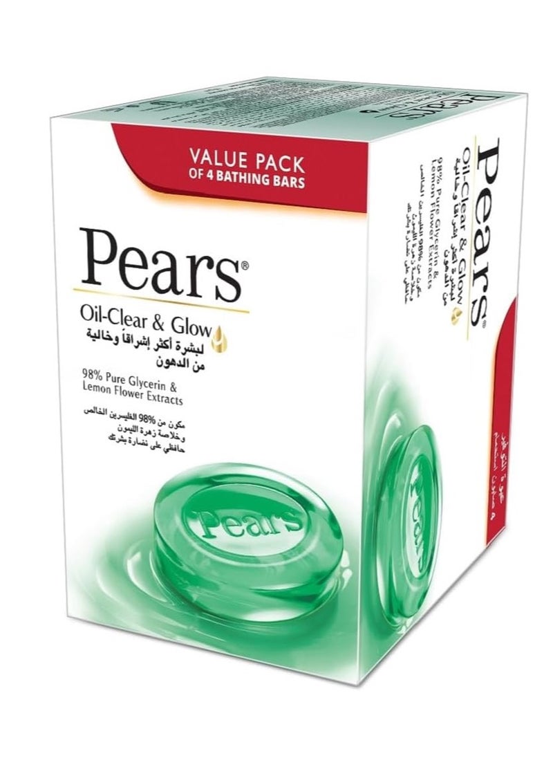 Pears Pears Oil Clear & Glow Soap Back Pack Of 4  - Image 1