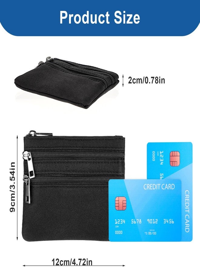 Amabro Small Coin Purse, Mini Change Pouch with Zip Key Ring Portable Wallet Mini Money Pocket Keychain Coin Bag for Women Credit Card ID Key Lipstick - Image 2
