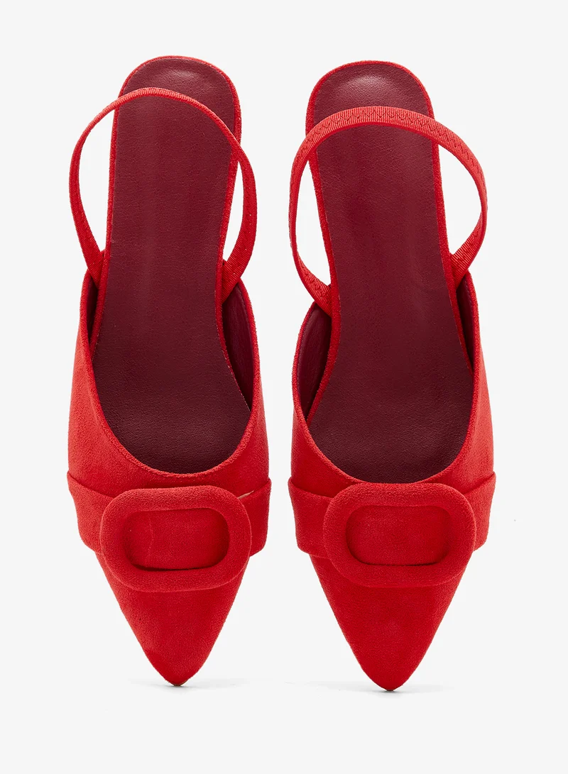 Ella  Suede Buckle Detail Sling Back Ballet Flats for Women | Best Price UAE