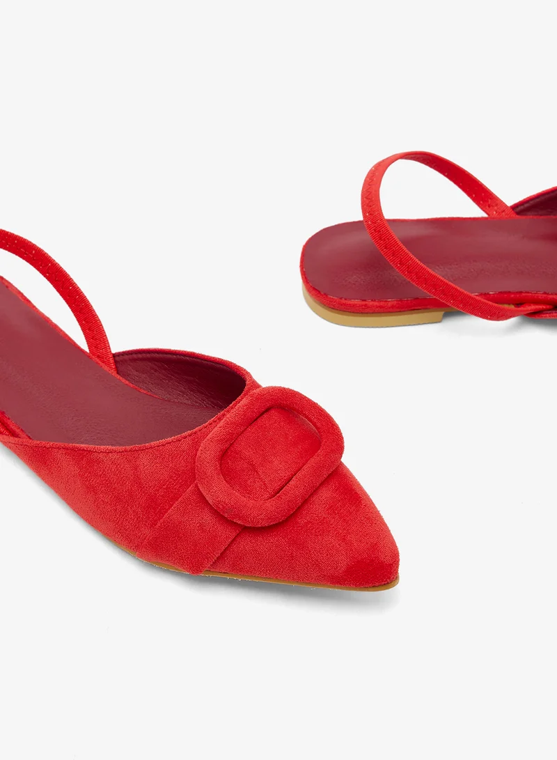 Ella  Suede Buckle Detail Sling Back Ballet Flats for Women | Best Price UAE
