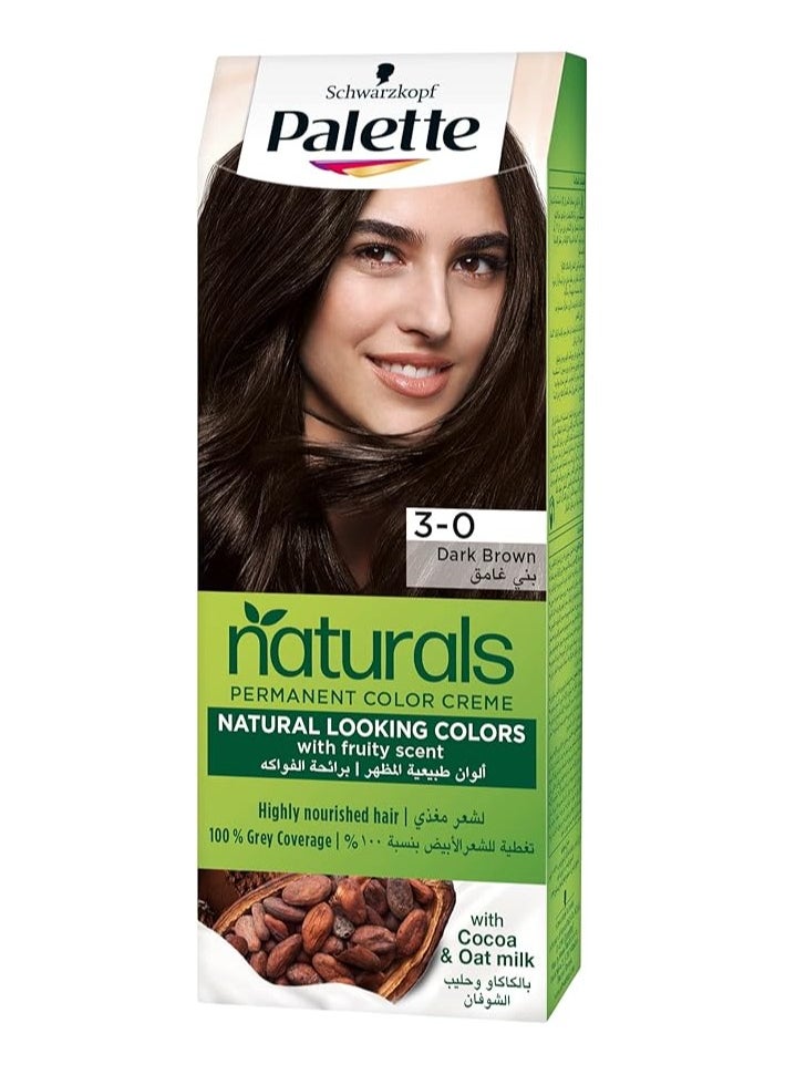 Schwarzkopf - Palette Natural  Permanent Colours 3-0 Dark Browen  - 110 Ml - Image 1