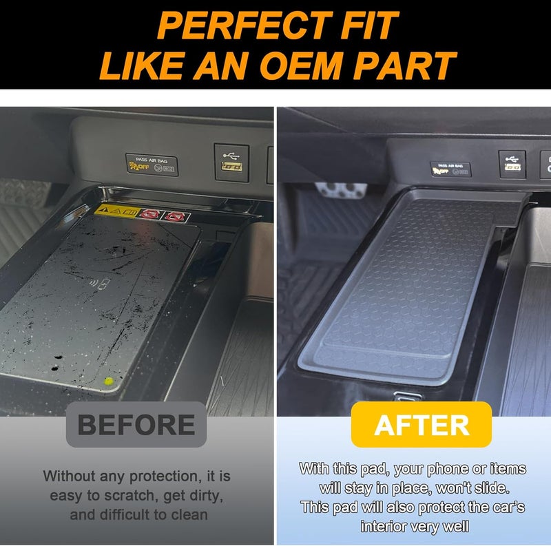 TOPINSTALL 2026 Wireless Charging Non-Slip Mat Compatible with 2025 2026 Toyota Camry, Black Silicone Protective Pad Center Console Liner for Camry Accessories - Image 2