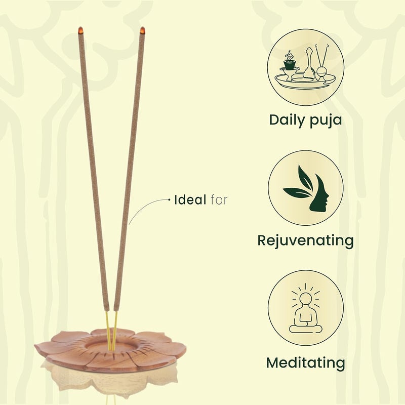 CYCLE عصي البخور الطبيعية من الخشب النقي، 9 بوصة، عبوة من 2 (حوالي 308 عصي أغارباتي) | تدوم حتى 60 دقيقة لكل عصا | خشبي، صندل، راتنج، أرز، ماسالا، عنبر، عطر طبيعي للعبادة - Image 3