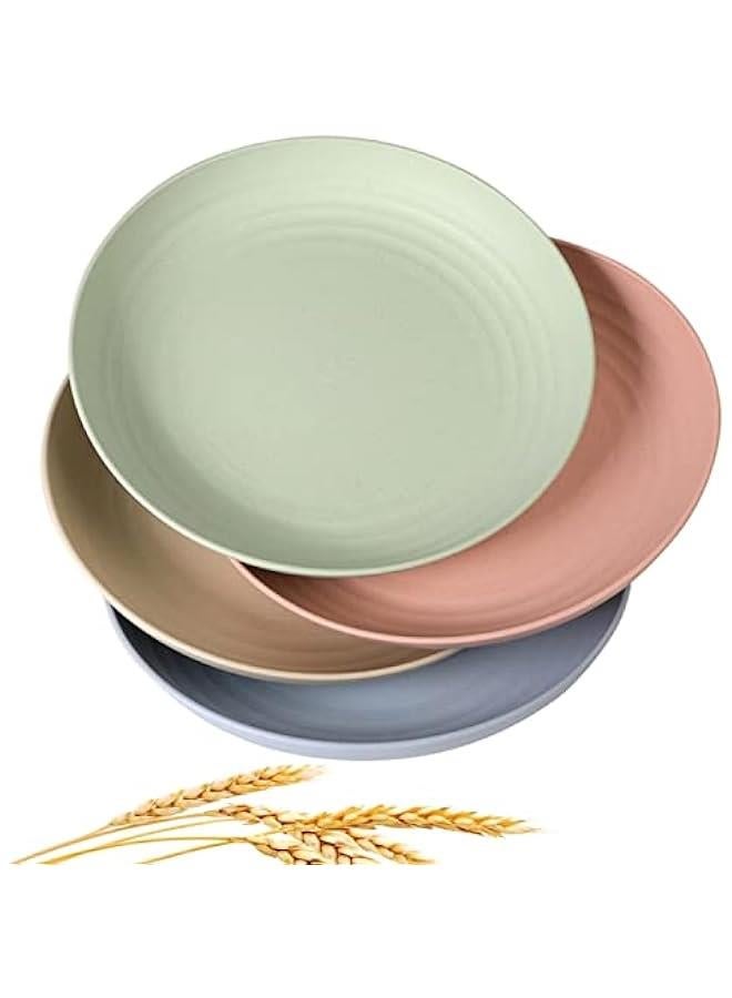 Wheat Straw Plates Lightweight Unbreakable Dinner Dishes Plates Set Dishwasher u0026 Microwave Safe (Extra Large 4 Pack 10') - Image 1