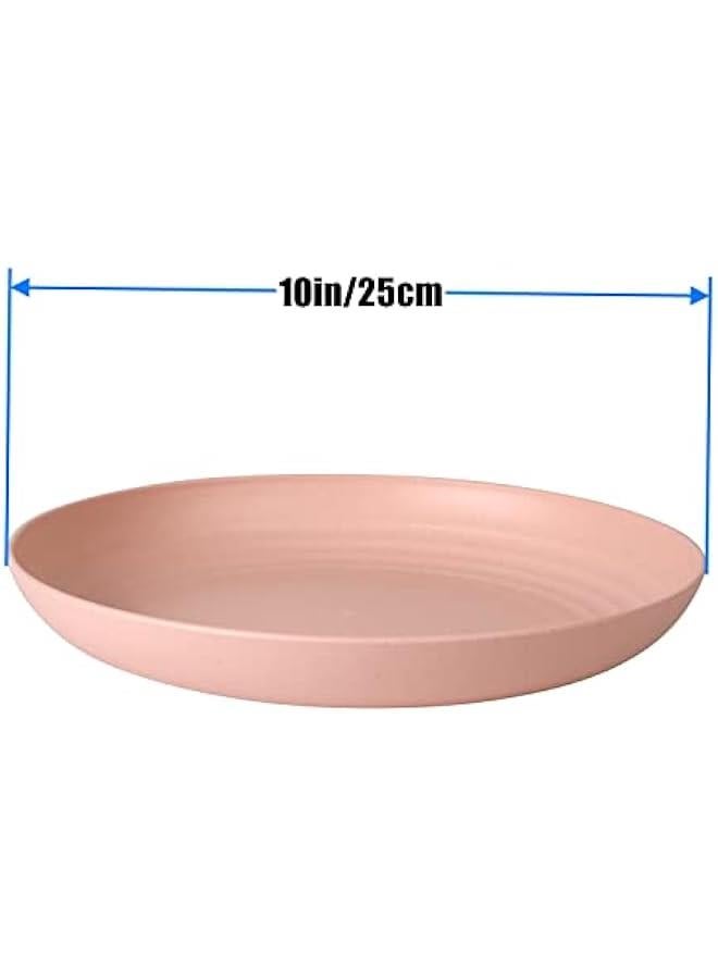 Wheat Straw Plates Lightweight Unbreakable Dinner Dishes Plates Set Dishwasher u0026 Microwave Safe (Extra Large 4 Pack 10') - Image 3