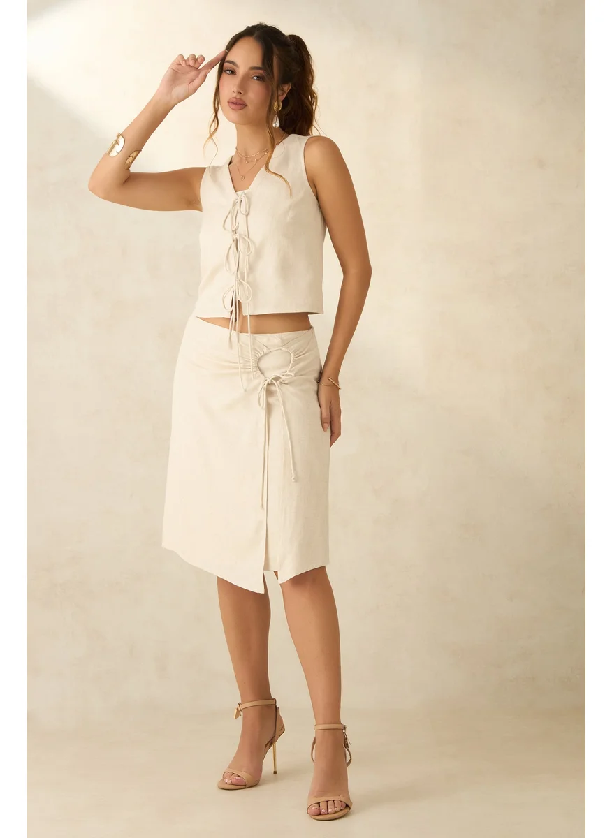 فيرجيو Virgio Velicia Skirt Cotton Drawstring Skirt