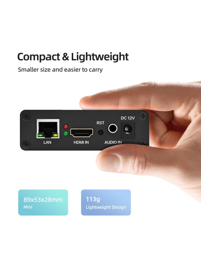 SYOSI Mini HDMI Video Encoder, 1080P 30FPS Support SRT, RTMP, RTSP, RTMPS, UDP, HTTP, HLS, Live Stream Broadcast For YouTube, Facebook RTMPS, Wowza, Twitch, etc, Video Encoder For Live Streaming - Image 4