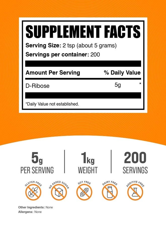 BulkSupplements.com D-Ribose - Energy Supplements - Electrolyte Powder - Peak ATP - Energy Supplement - Keto Electrolytes Supplements - D-Ribose Powder (1 Kilogram - 2.2 lbs) - Image 2