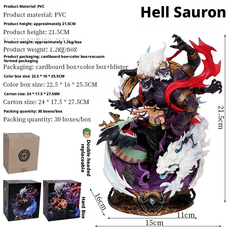 Hell Zoro One Piece Figure Asura Enma Anime Model Desktop Ornament - Image 2