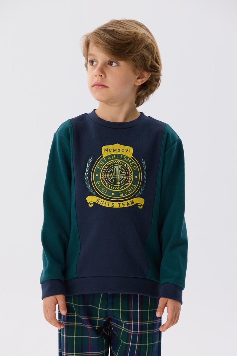Nebbati Bg Store Boy Navy Blue Sweatshirt - Image 2