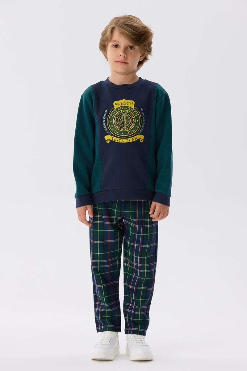 Nebbati Bg Store Boy Navy Blue Sweatshirt - Image 1