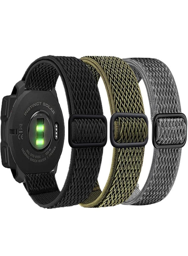 سوار ساعة Olytop لساعات Garmin Instinct 1/2/3 مقاس 45 مم، سوار معصم بديل خفيف الوزن للغاية من النايلون المرن الناعم مقاس 22 مم للرجال والنساء لساعات Garmin Instinct Solar/Tactical/Esports/Tide/Surf، عبوة من 3 قطع - Image 1