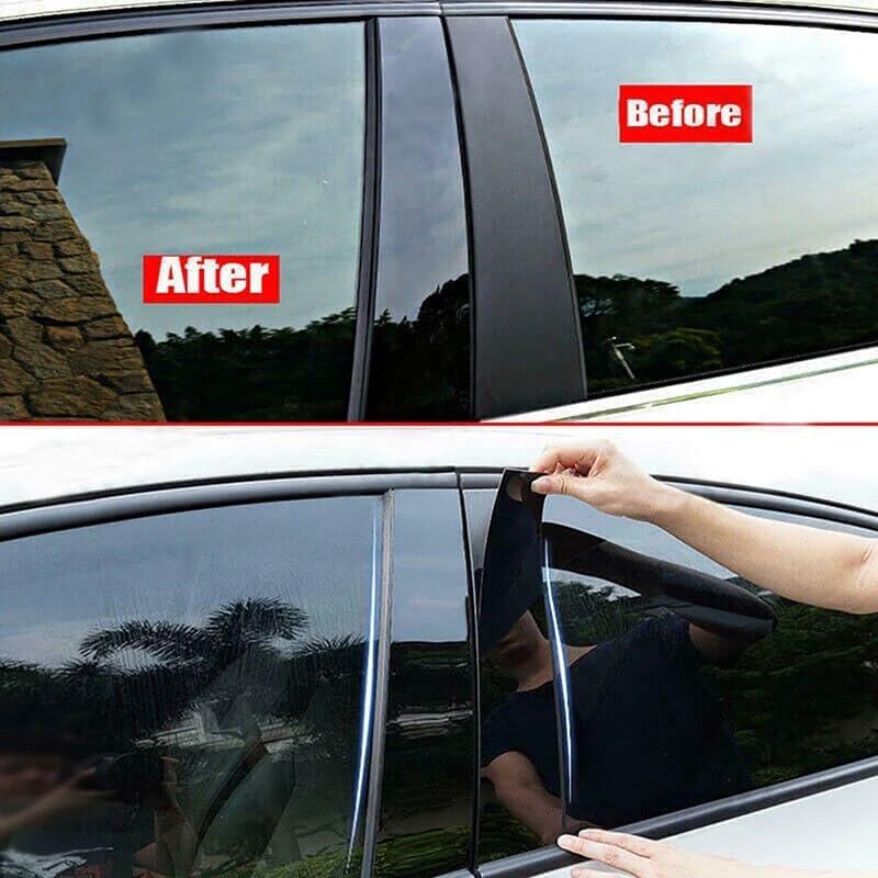 QASULER 6Pcs Car Door Window Pillar Trim Covers for Mitsubishi Pajero Sport - Image 4