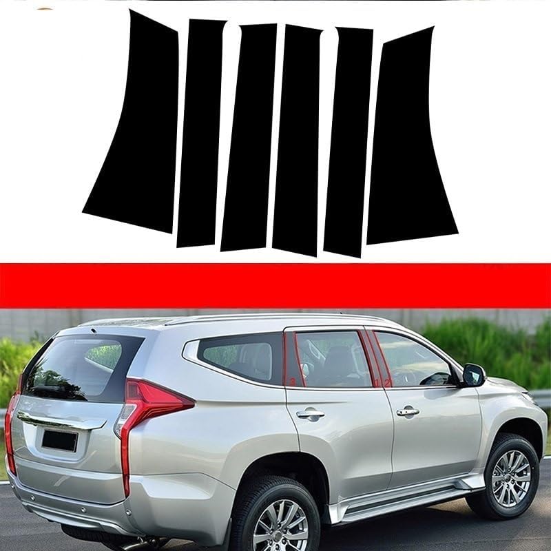 QASULER 6Pcs Car Door Window Pillar Trim Covers for Mitsubishi Pajero Sport - Image 2