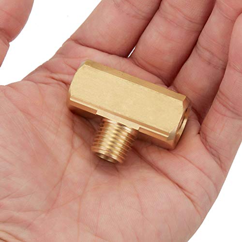 Litorange 2 PCS Metals Brass Pipe Fitting Barstock Male Branch Tee T Adapter 3/8" NPT Female x 3/8" NPT Female x 3/8" NPT Male (Pack of 2) - Image 4