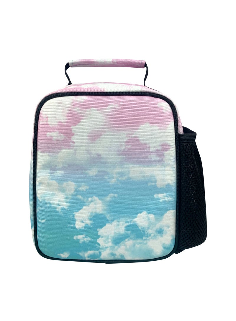 HYPE Kids Lunch Bag Cloud Fade Blue Purple | 4.5L Insulated Lunch Box with Pom Pom Keychain - Image 4