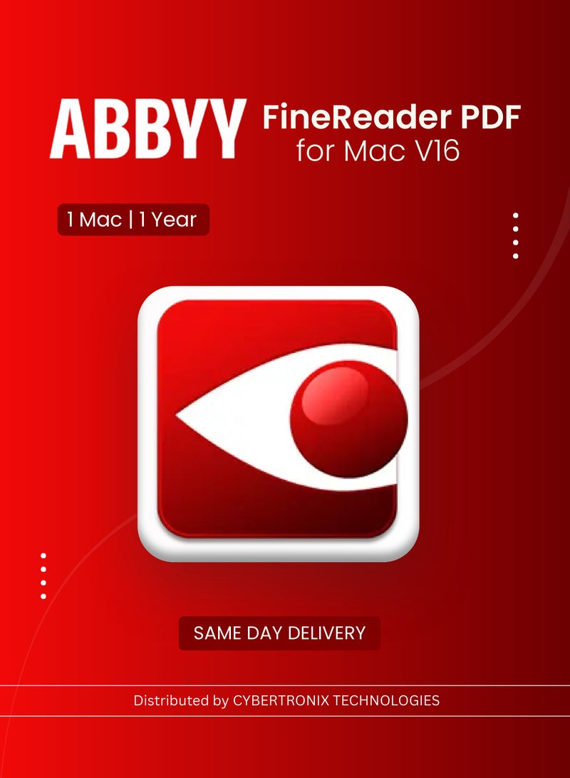 ABBYY ABBYY FineReader PDF V16 | 1 Mac for 1 Year | Digital License | SAME DAY DELIVERY