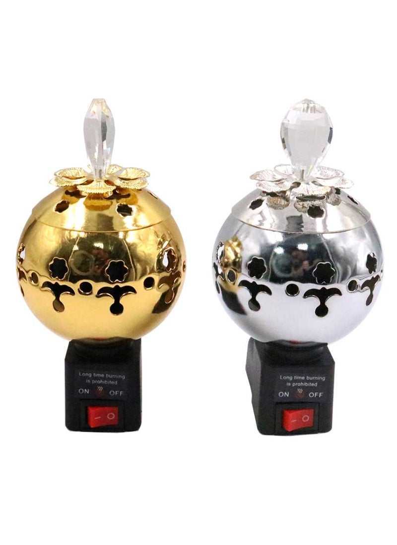 Bakhoor BoSidin - Oud Bakhoor Incense Burner Electric Mabkhara Silver - Image 1