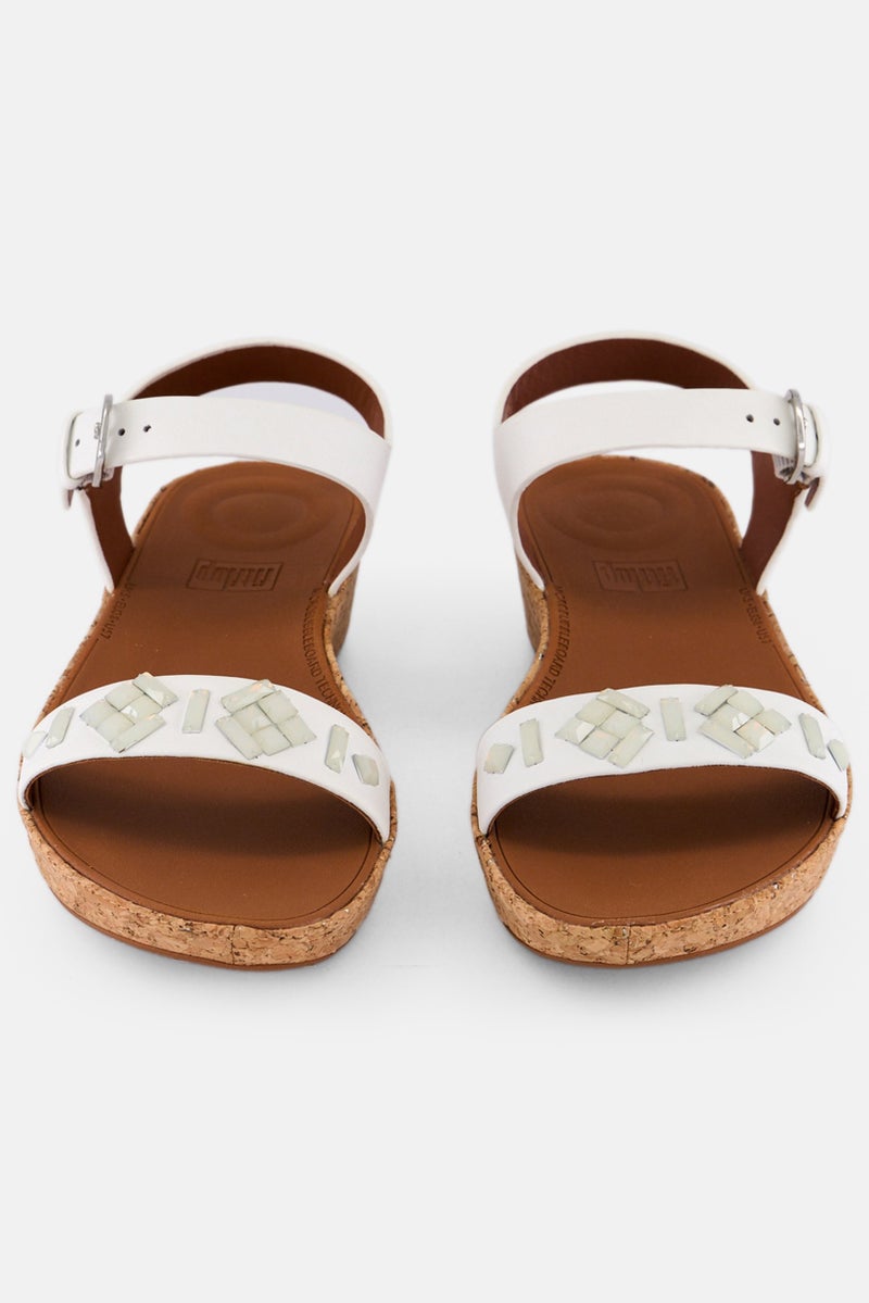 FitFlop صنادل نسائية برباط خلفي قابل للتعديل مع مشبك، أبيض - Image 2