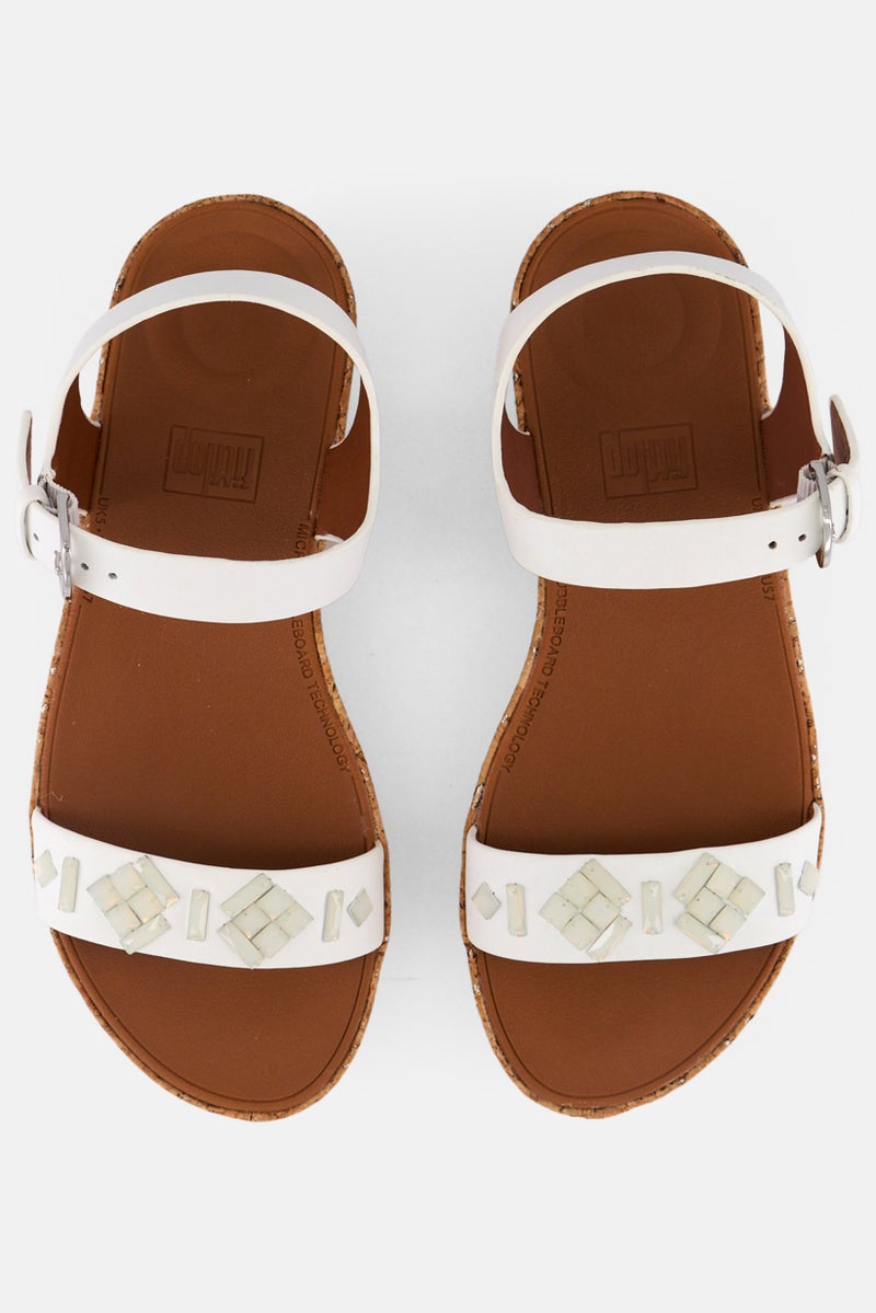 FitFlop صنادل نسائية برباط خلفي قابل للتعديل مع مشبك، أبيض - Image 4