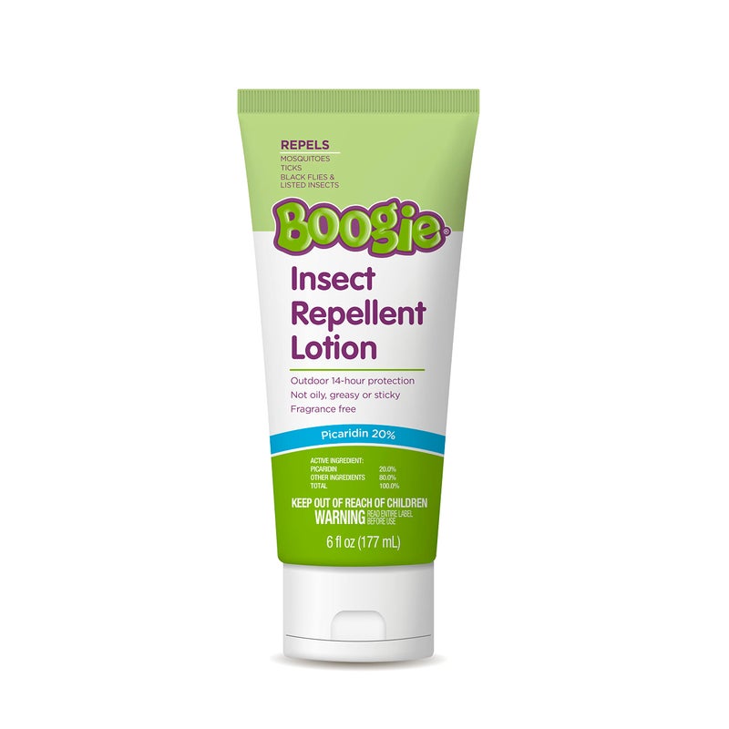 Boogie Insect Repellent Lotion, Keep Mosquitoes, Ticks and Flies Off, DEET Alternative Repellent, Up to 14-Hour Protection, Fragrance-Free, Odorless Lotion, 6 Ounce - Image 1