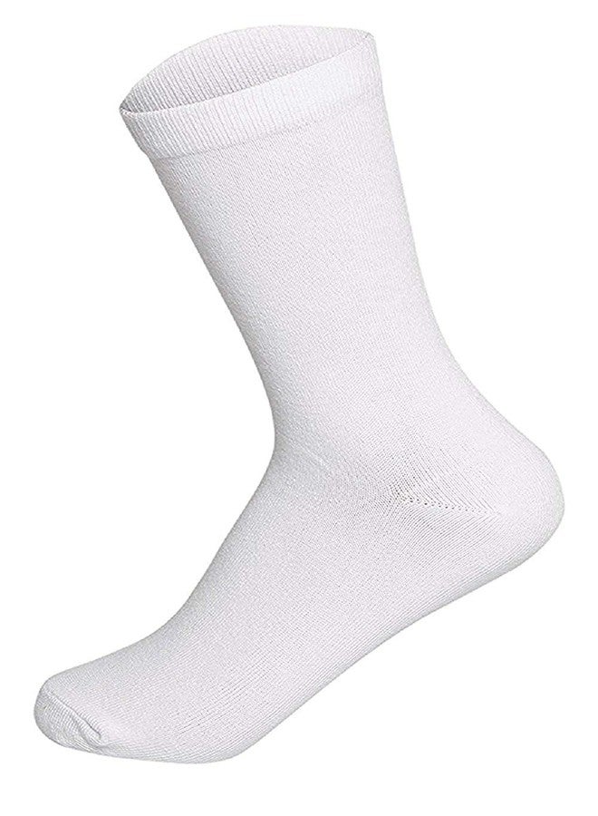 Krystle Boys' White-Black Solid Organic Cotton Formal Socks 12 Pair (wht-blk, Free Size) - Image 2