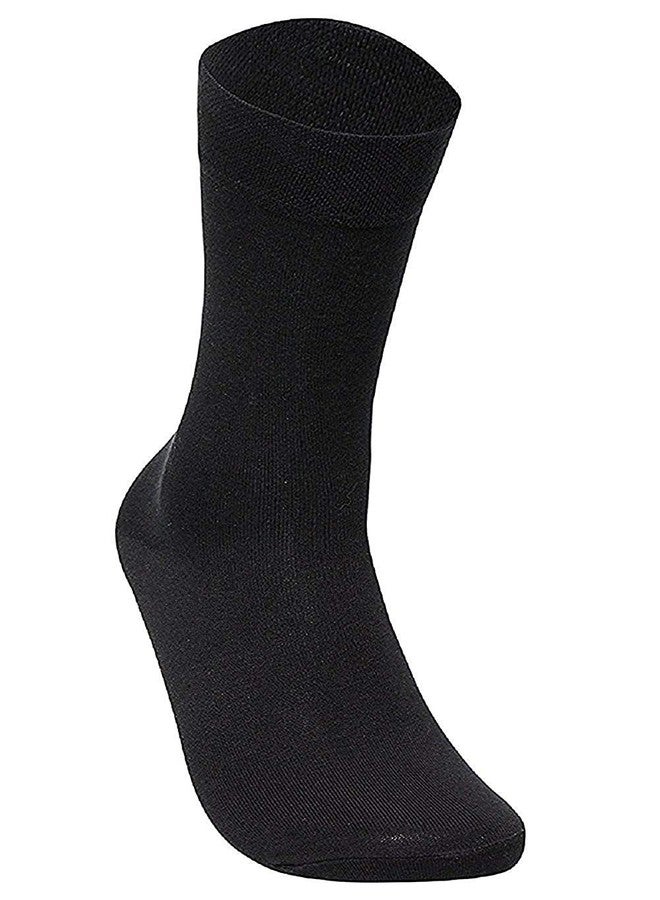 Krystle Boys' White-Black Solid Organic Cotton Formal Socks 12 Pair (wht-blk, Free Size) - Image 4