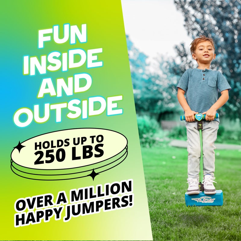 Flybar My First Foam Pogo Jumper for Kids Fun and Safe Pogo Stick for Toddlers, Durable Foam and Bungee Jumper for Ages 3 and up, Supports up to 250lbs (Blue LED) - Image 5