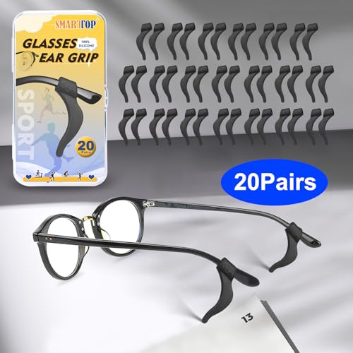 SMARTTOP Eyeglass Ear Grips -20 Pairs eye glasses ear grippers Anti-slip Holder, Silicone Ear Hook, glasses ear grip Sleeve Retainer for Sports Glasses, Sunglasses Reading glass - Image 5