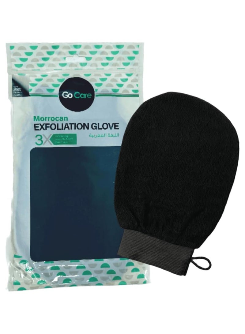 GoCare Moroccan Loofah Gloves Deep Cleansing & Revitalizing Bath Mitts, Ideal for All Skin Types, Pack of 1  - Image 1