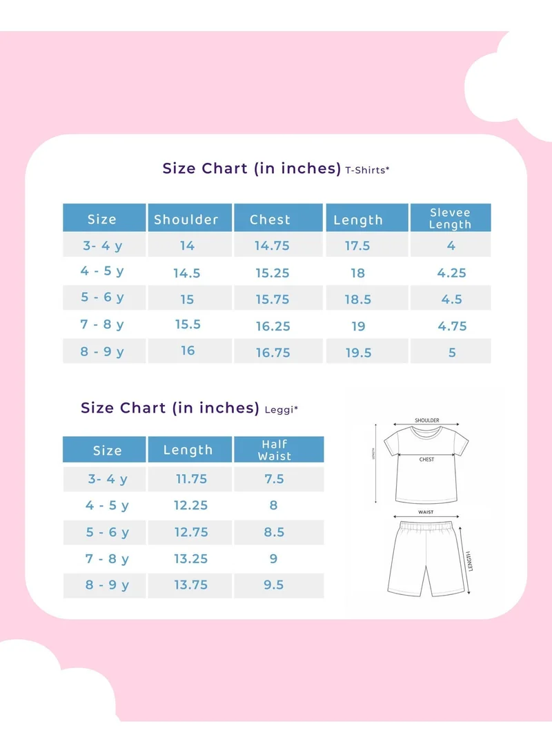 Luay White Girls 100% Cotton T-Shirt & Shorts Set | Kids Summer Casual Outfit | Soft Breathable Fabric | Unicorn “Magic” Print | White T-Shirt with Mint Green Shorts for Women | Best Price UAE