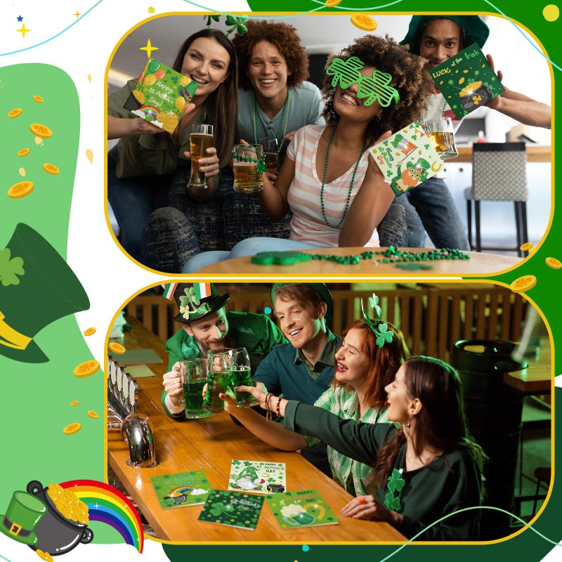 Saillong 12 Pack St Patrick's Day Diamond Painting Greeting Card Kits Green Shamrock Diamond Art Cards with Envelopes 5D Rhinestones Painting Making Kit for Adults DIY Craft Family Friend Holiday Gift - Image 5
