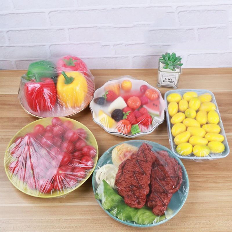 MISSJOJIAY 300pcs Reusable Elastic Food Covers - Universal Stretchable Clear Adjustable Plastic Plate & Bowl Covers, Outdoor Fresh Keeping Bags, Kitchen Baking Picnic and Food Storage Bread Proofing Cover. - Image 3