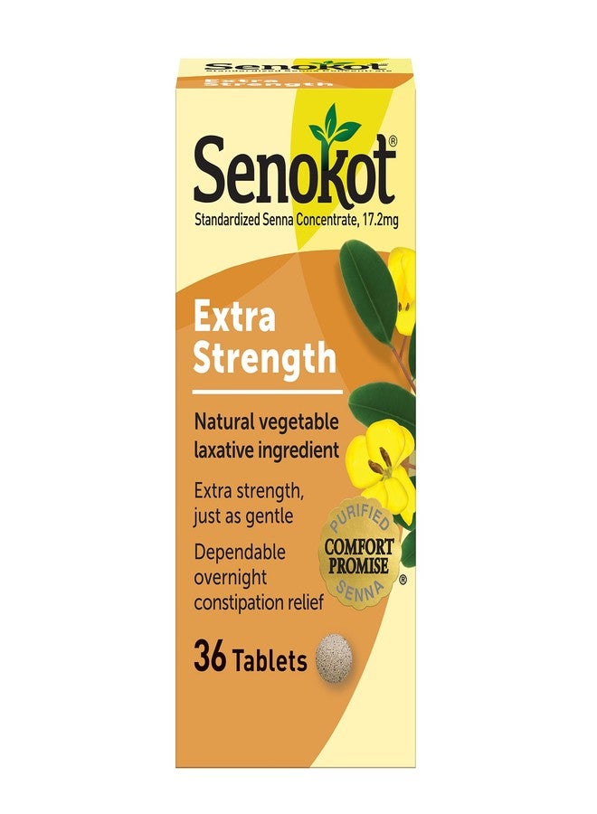 Senokot Extra Strength Natural Vegetable Laxative for Gentle Overnight Relief Occasional Constipation, 36 Count - Image 1