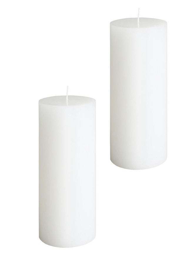 Luces Paraffin Wax Smokeless Scented 2.5"X3" White Tall Pillar Candle for Decoretion Pack of 2 - Image 1