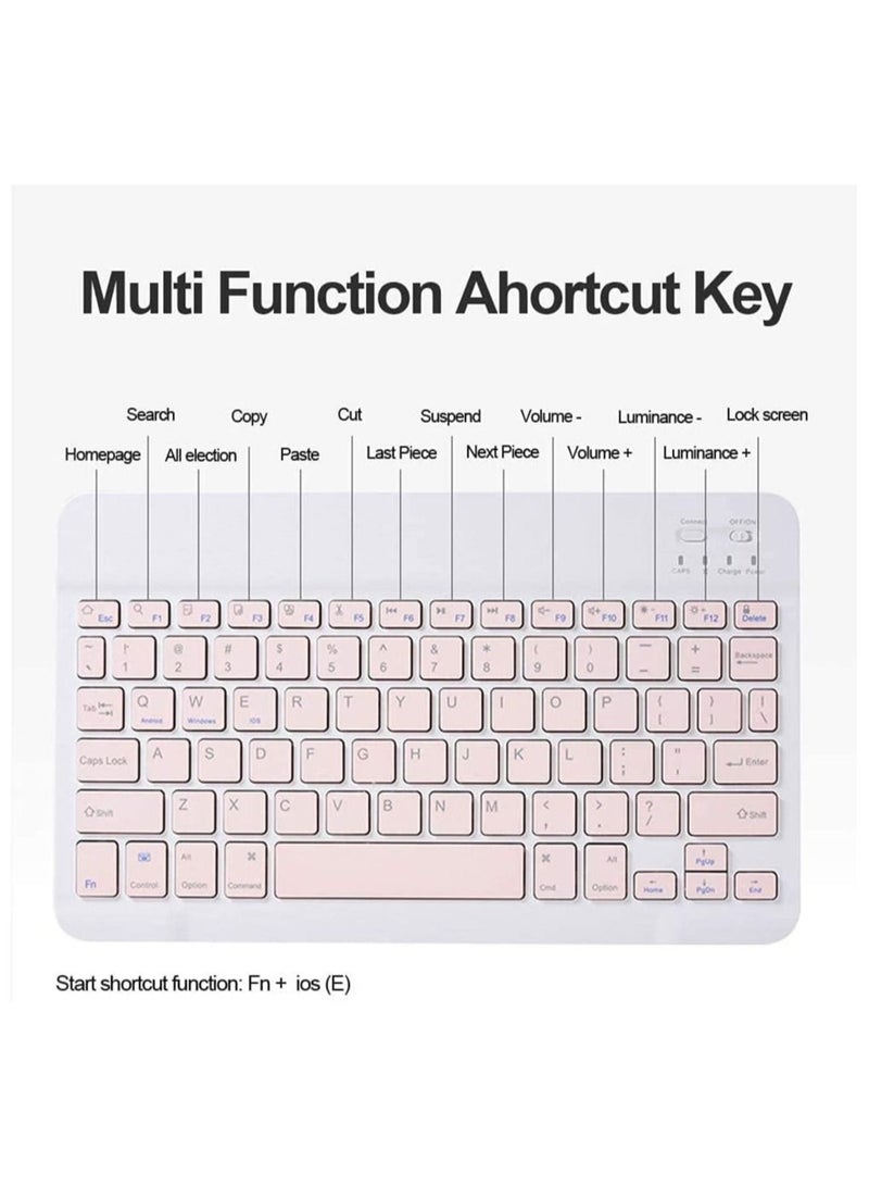 Bilingual Keyboard Case with Wireless Mouse for iPad 10.2 inch 9th Gen 2021/ 8th Gen 2020/ 7th Gen 2019/ iPad Pro 10.5 inch 2017/ iPad Air 3rd Gen 10.5 inch 2019 , Lightweight Cover with Detachable Keyboard Bluetooth Mice Pencil Holder - Image 2