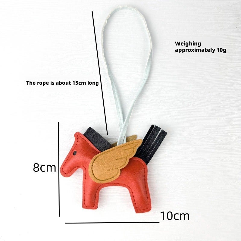 Little Flying Horse PU Leather Keychain Pendant - Image 3