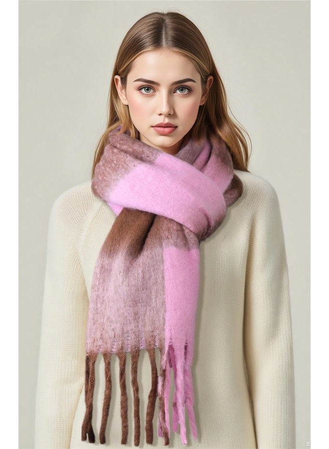 coclothy Women's Winter Scarfs, Mohair Vintage Scarf for Cold Weather, Large Chunky Scarf Cashmere Feel Blanket Pashmina Wrap - Image 5