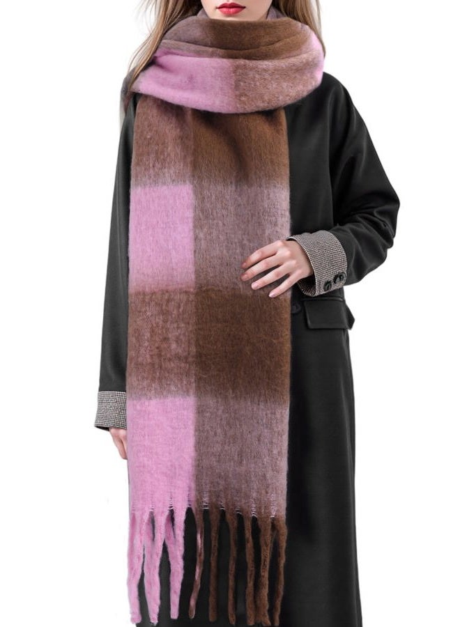 coclothy Women's Winter Scarfs, Mohair Vintage Scarf for Cold Weather, Large Chunky Scarf Cashmere Feel Blanket Pashmina Wrap - Image 1
