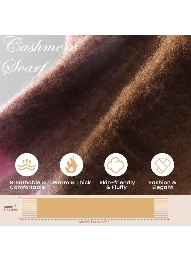 coclothy Women's Winter Scarfs, Mohair Vintage Scarf for Cold Weather, Large Chunky Scarf Cashmere Feel Blanket Pashmina Wrap - Image 4