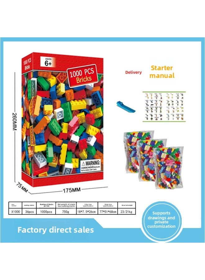 Compatible With Lego Small Particle Building Blocks Toy Boxed Bulk Children Boys And Girls Educational Assembled Australia Foreign Trade-Color:Small Boxed 1000 Granules  - Image 1