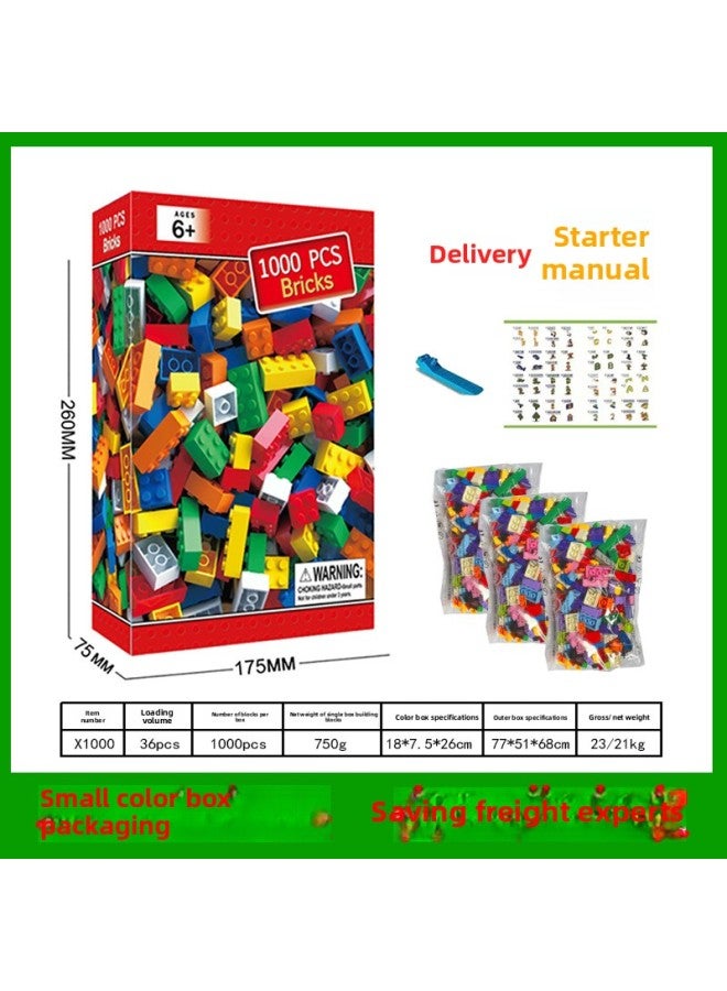 Compatible With Lego Small Particle Building Blocks Toy Boxed Bulk Children Boys And Girls Educational Assembled Australia Foreign Trade-Color:Small Boxed 1000 Granules  - Image 2