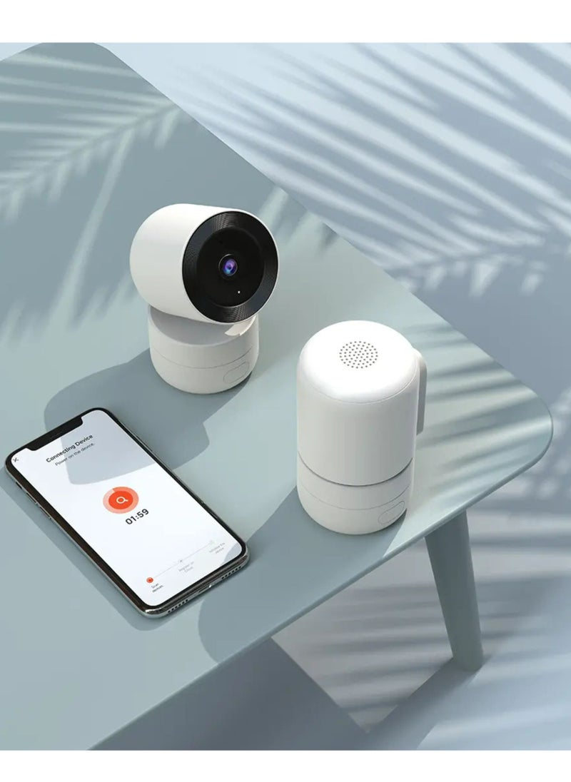 Powerology PTZ Smart Camera 4MP / Two-Way Audio / Pan and Tilt Zoom Control / AI Advanced Monitoring System / Supports Video Calling - White  - Image 5